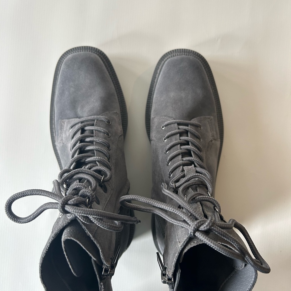 Sam Edelman Charcoal Lace-Up Boots